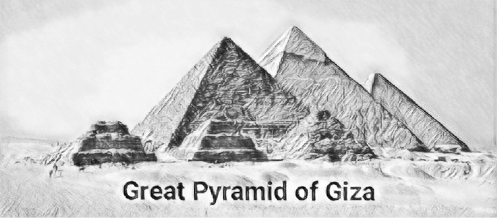 The Sphinx and the Great Pyramids of Giza. Art Print by Darlingtonsketch |  Society6