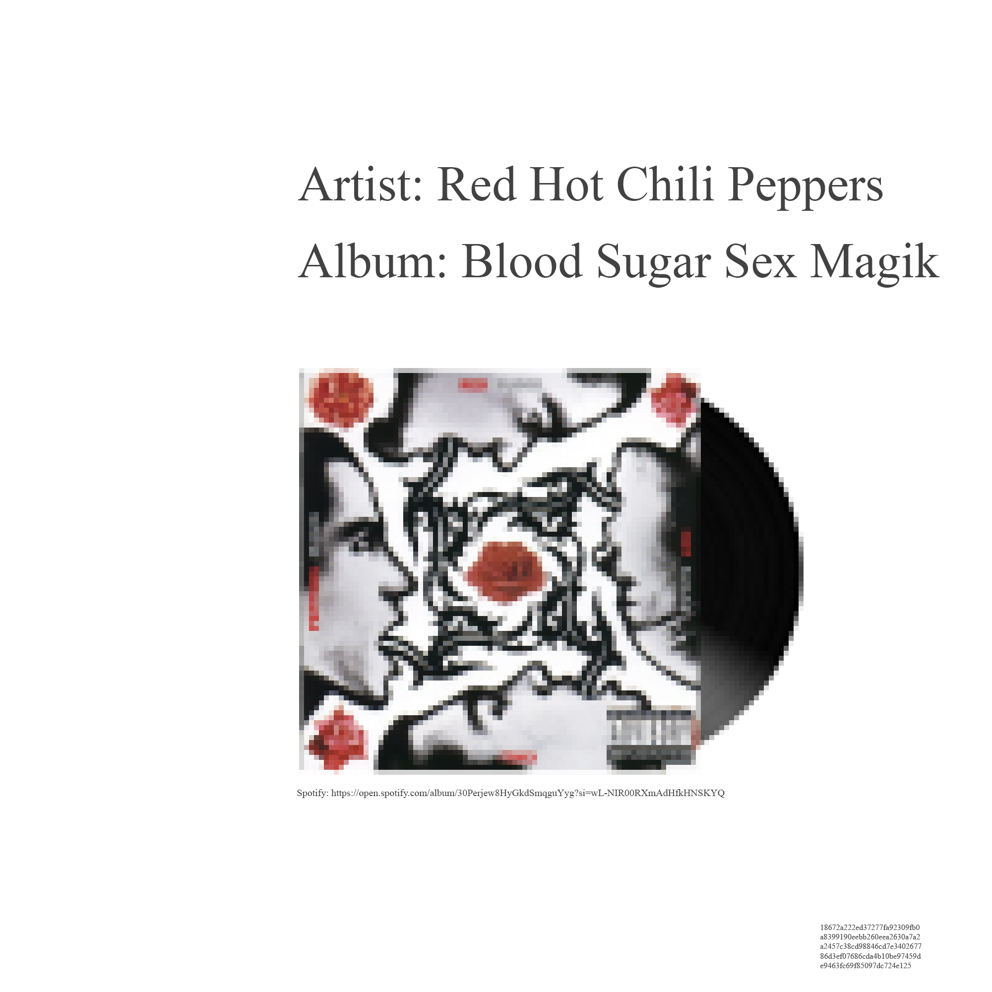 44 Red Hot Chili Peppers — Blood Sugar Sex Magik - NFT Vinyl | OpenSea