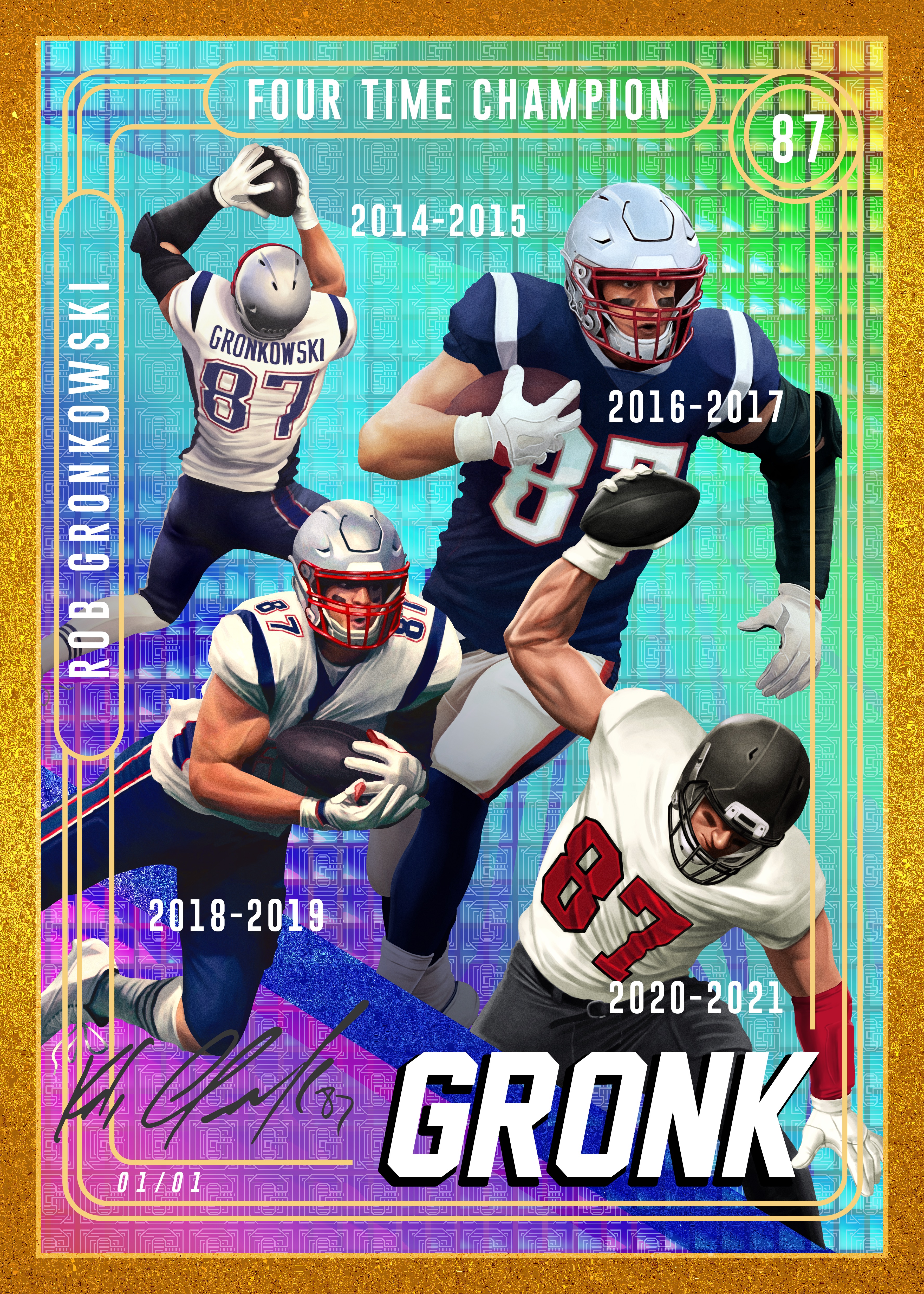 Rob Gronkowski Career Stat Art Football