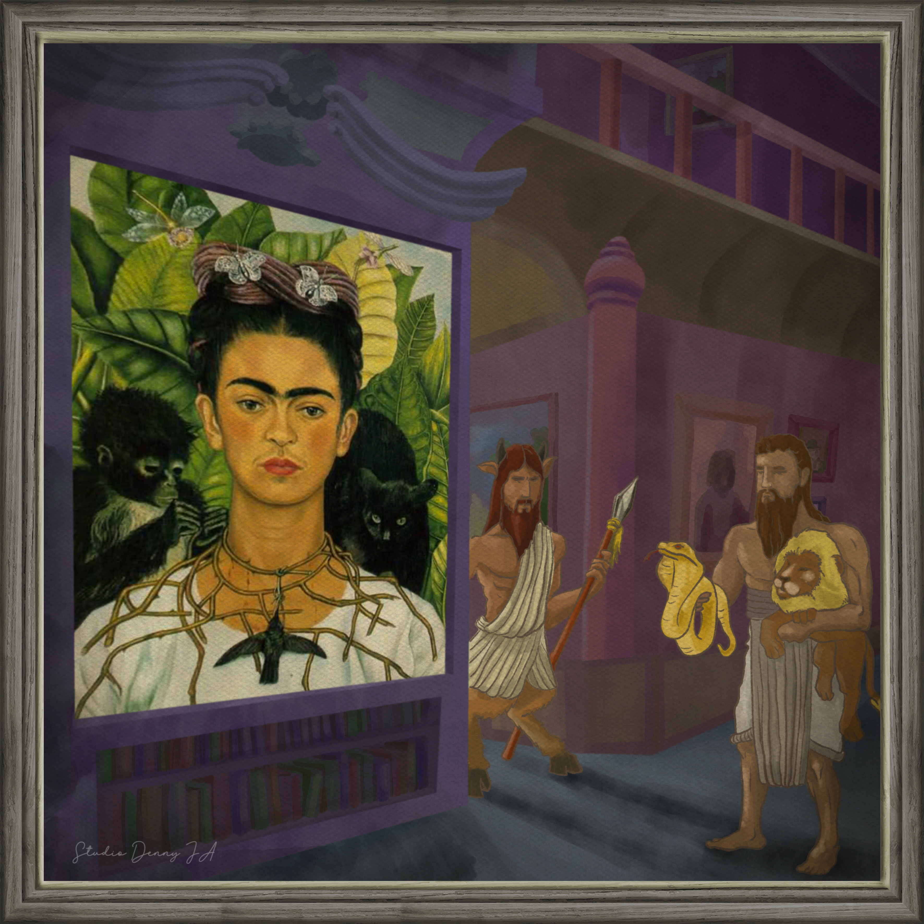 Gilgamesh and Enkidu Meets Frida Kahlo - Self-Portrait with Thorn Necklace  and Hummingbird (1940) - Frida Kahlo Collections | OpenSea