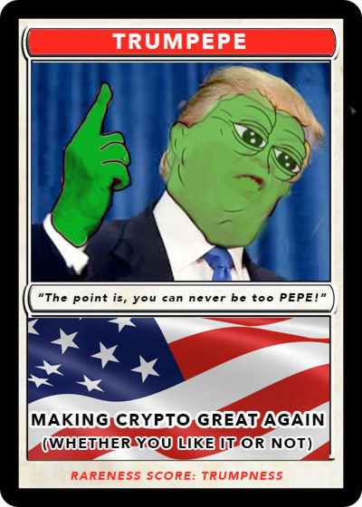 TRUMPEPE Series 8, Card 49 Rare Pepe Wallet 2016 NFT Counterparty XCP Asset  [133 Supply] - Emblem Vault [Ethereum] | OpenSea