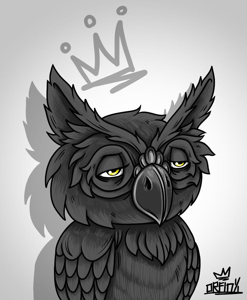 zombie owl drawing