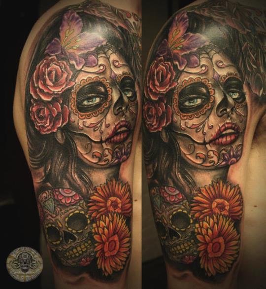 Santa muerte sugar skull 2 - 2face tattoo | OpenSea