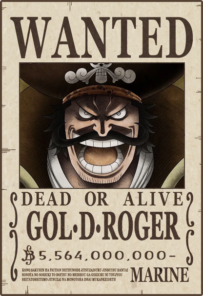 Gold Roger One Piece Wanted Poster Postcard for Sale by One Piece