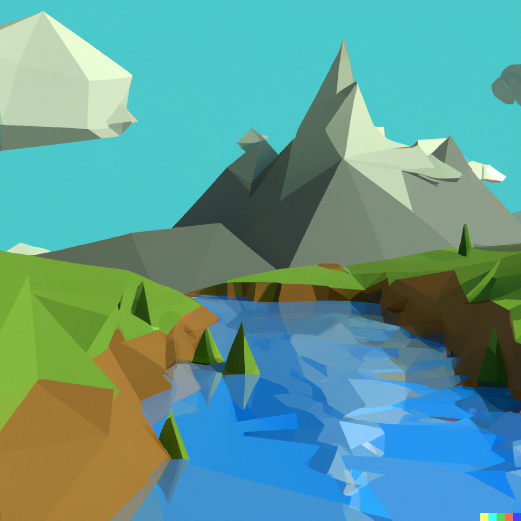 DallE Low Poly Landscapes - Collection | OpenSea