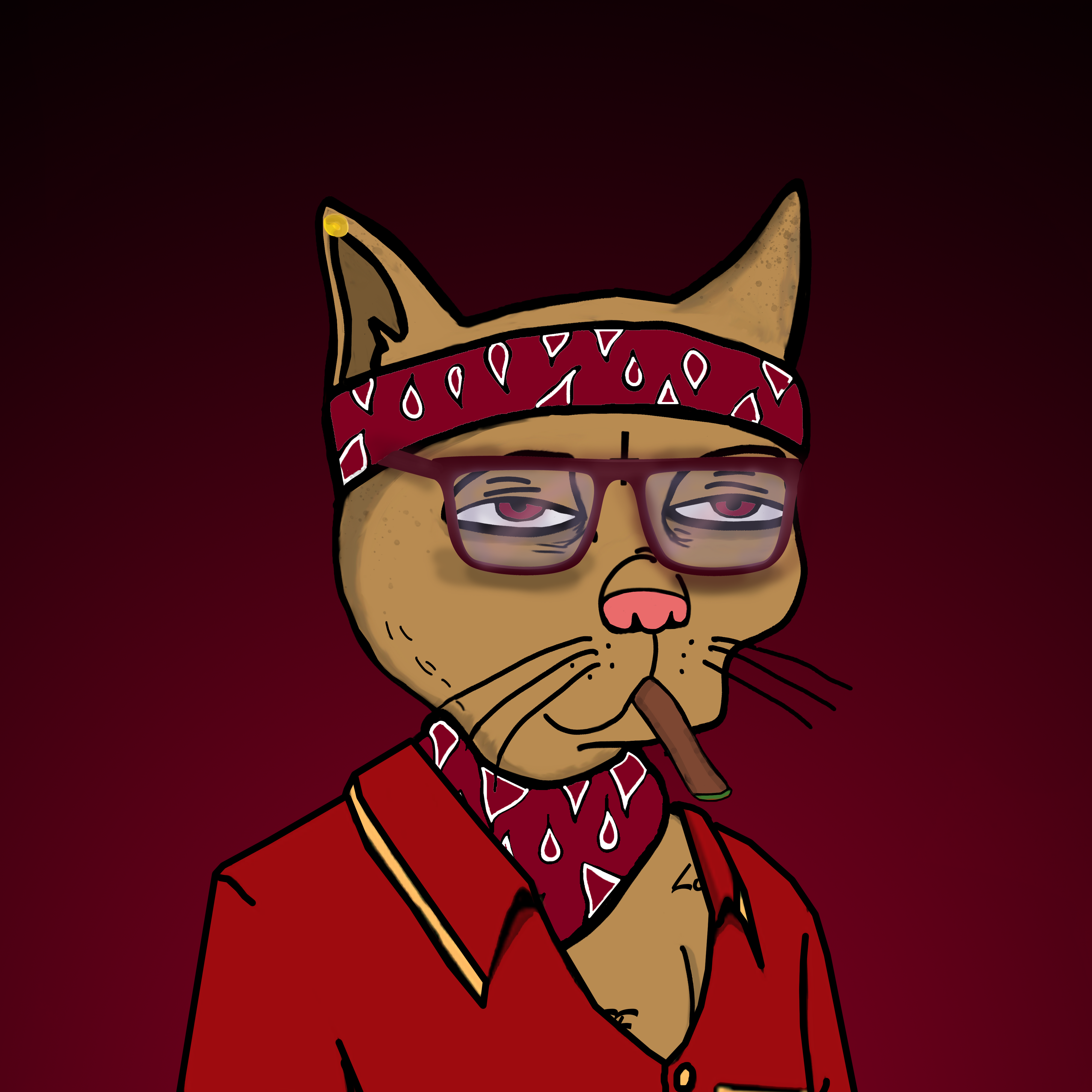 Thug Cat Burgundy Pimped picture