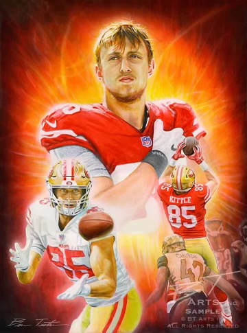 George Kittle Football Edit Tapestries 49ers - George Kittle - Magnet