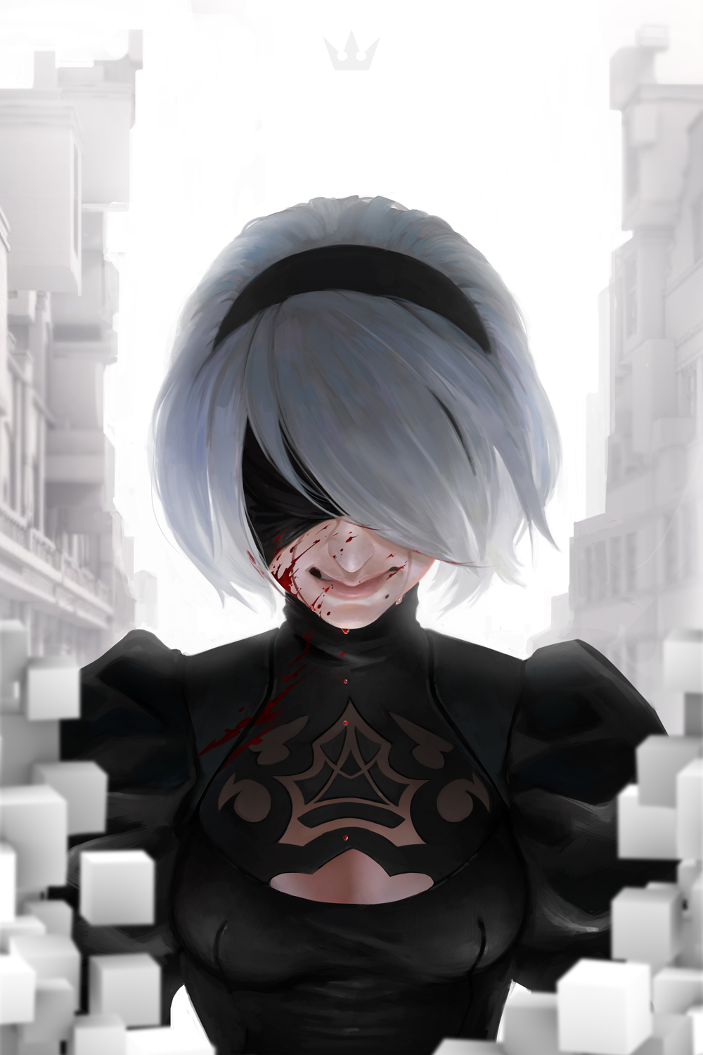 Glitch Nier 2b Waifu - Anime - Mug