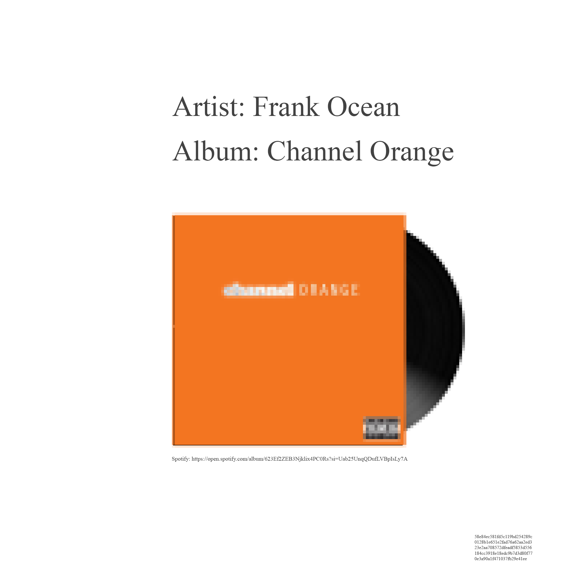 34 Frank Ocean — Channel Orange - NFT Vinyl