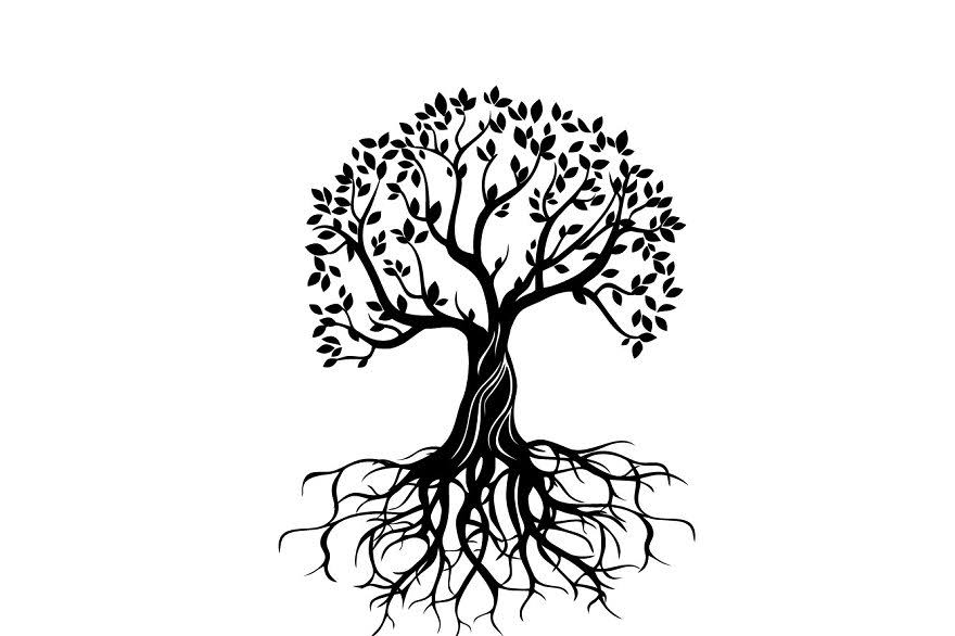 world history clipart black and white tree
