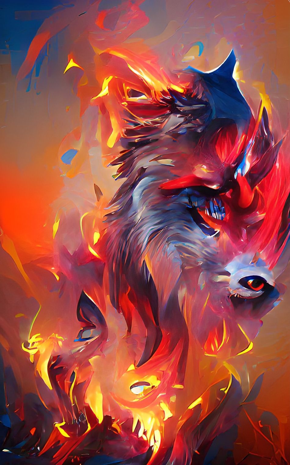fire wolf drawings