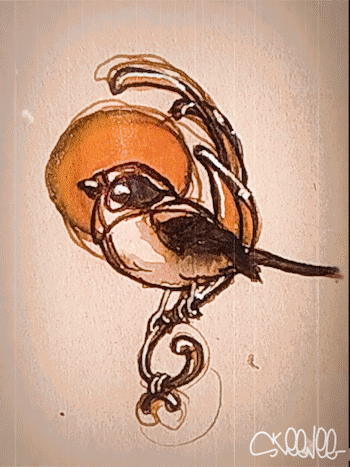 ✏16 | SKETCH TOKEN 04 | Bird on Ornament