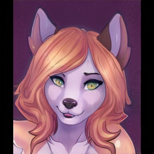 A furry half wolf and half fox Bacon Hair Girl by Marie49400 on