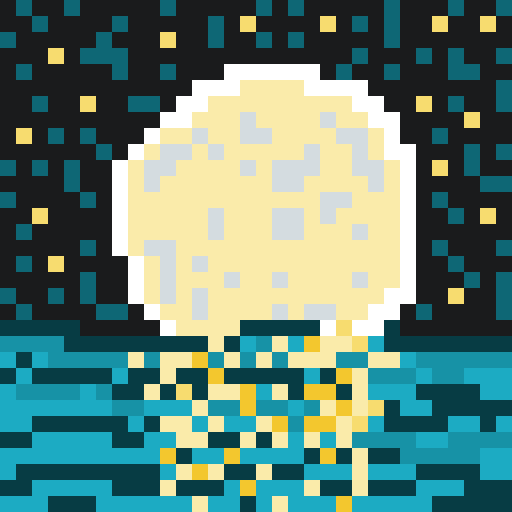 The Moon and the Sea - #1 - 32x32 Pixel ARt Sketches