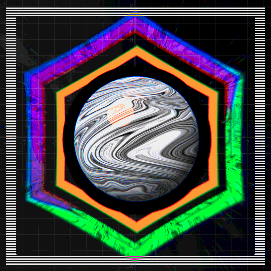 retro space marble ball