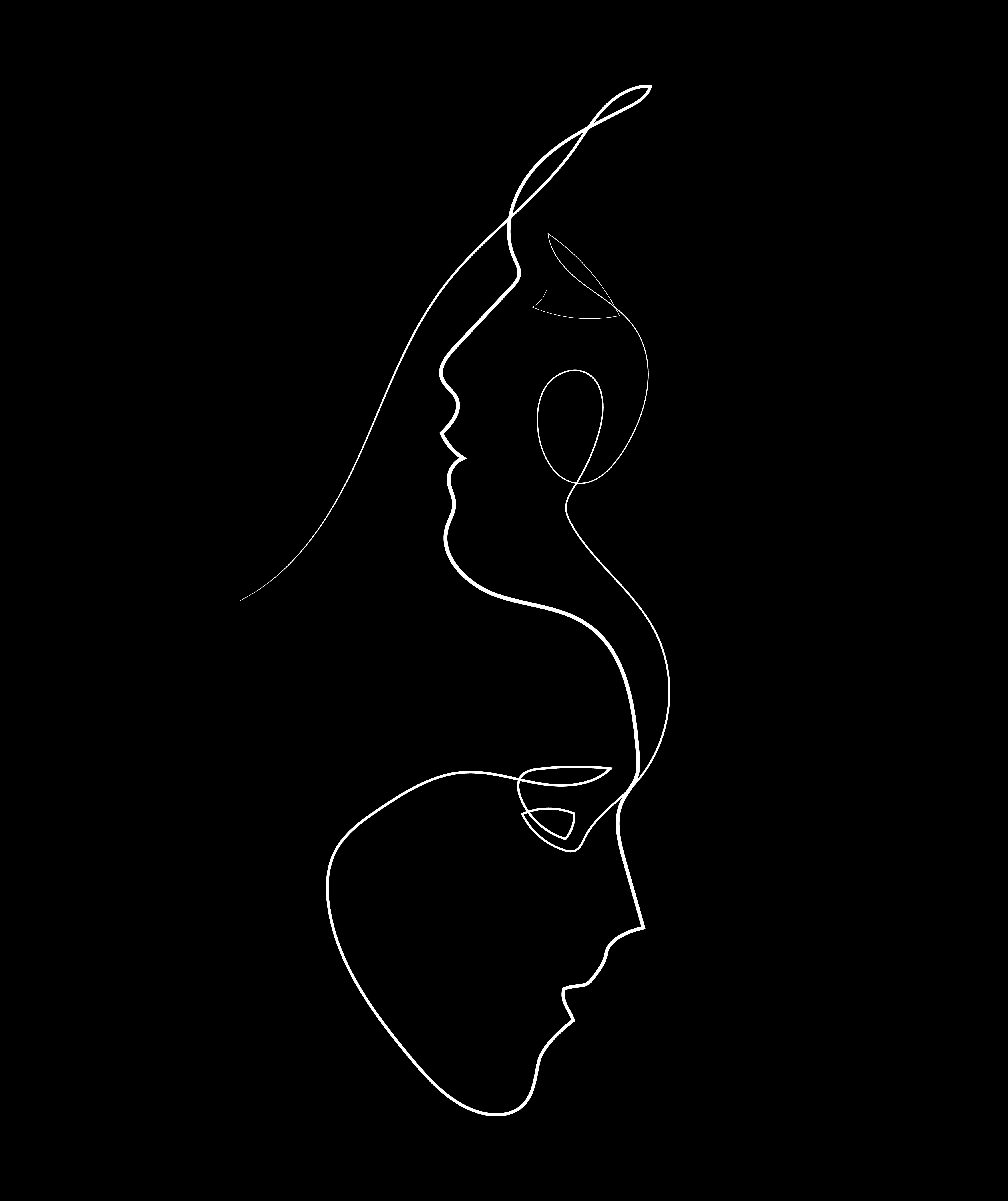 Modern Abstract Line Drawing Art Print Wall Poster - Woman's Face Portrait  with Flowers - UNFRAMED - Minimalist One Line Artwork for Living Room,  Bedroom, Bathroom Home Office (11