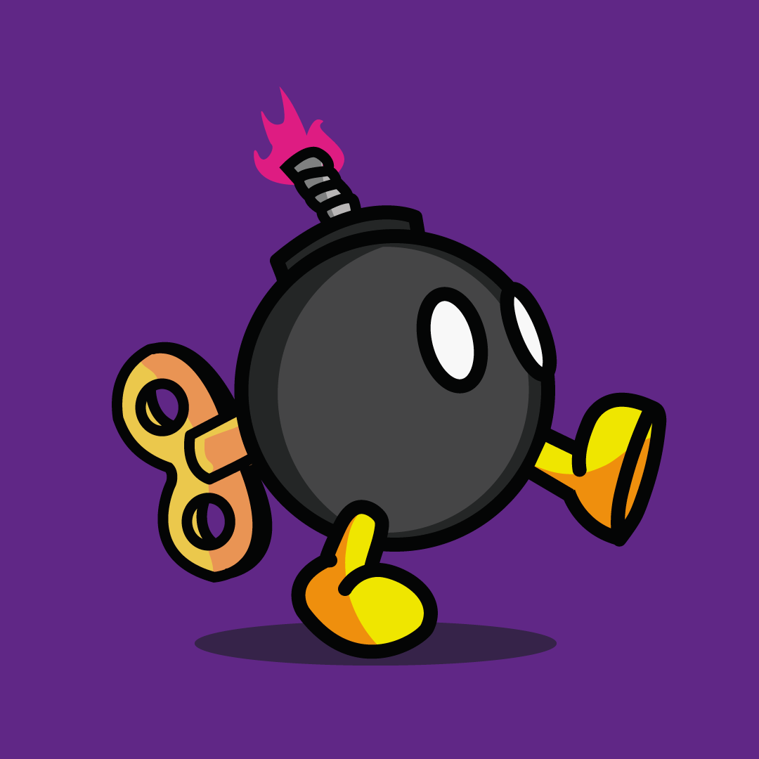 I drew Bobby the Bob-omb from Paper Mario: The Origami King!