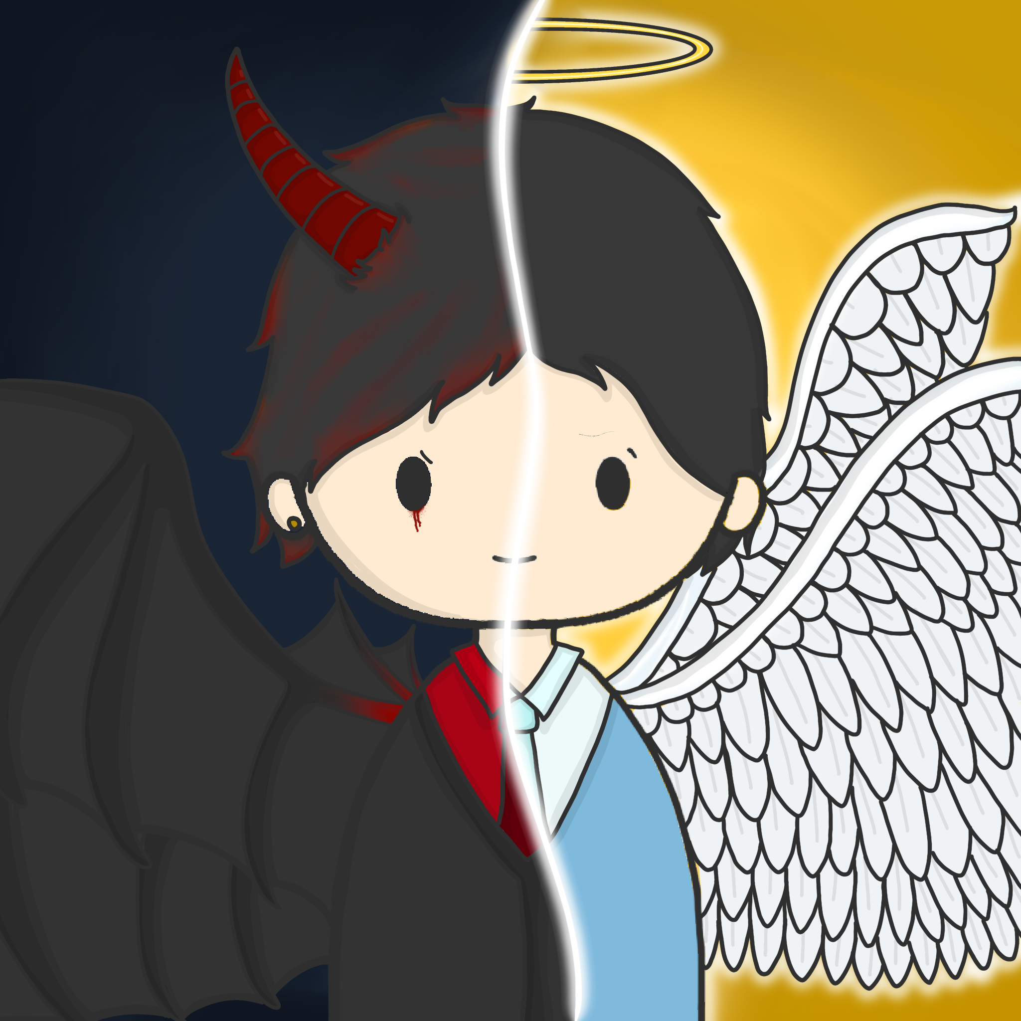 chibi angel and devil
