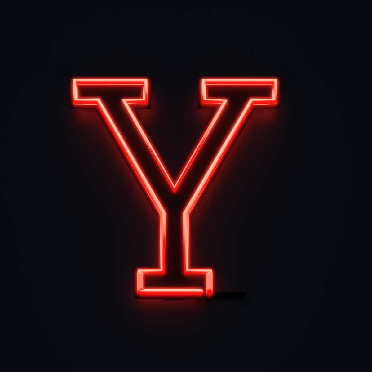 Premium PSD  Red symbol with notches letter y