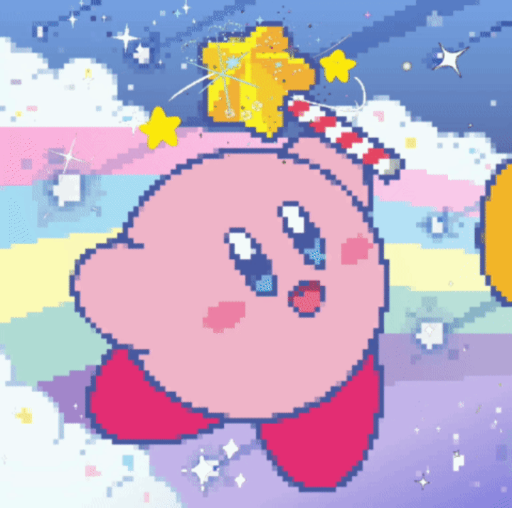 Kirby With Shooting Stars & Sparkling Magic Wand Limited Edition - Kirby  Pixel GIF Format With Shooting Stars & Sparkling Magic Wand Limited Edition  | OpenSea