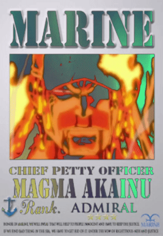 Akainu Covered In Magma GIF