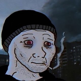 Wojak Doomer Smoking During Night Walk - Wojak Feels Guy
