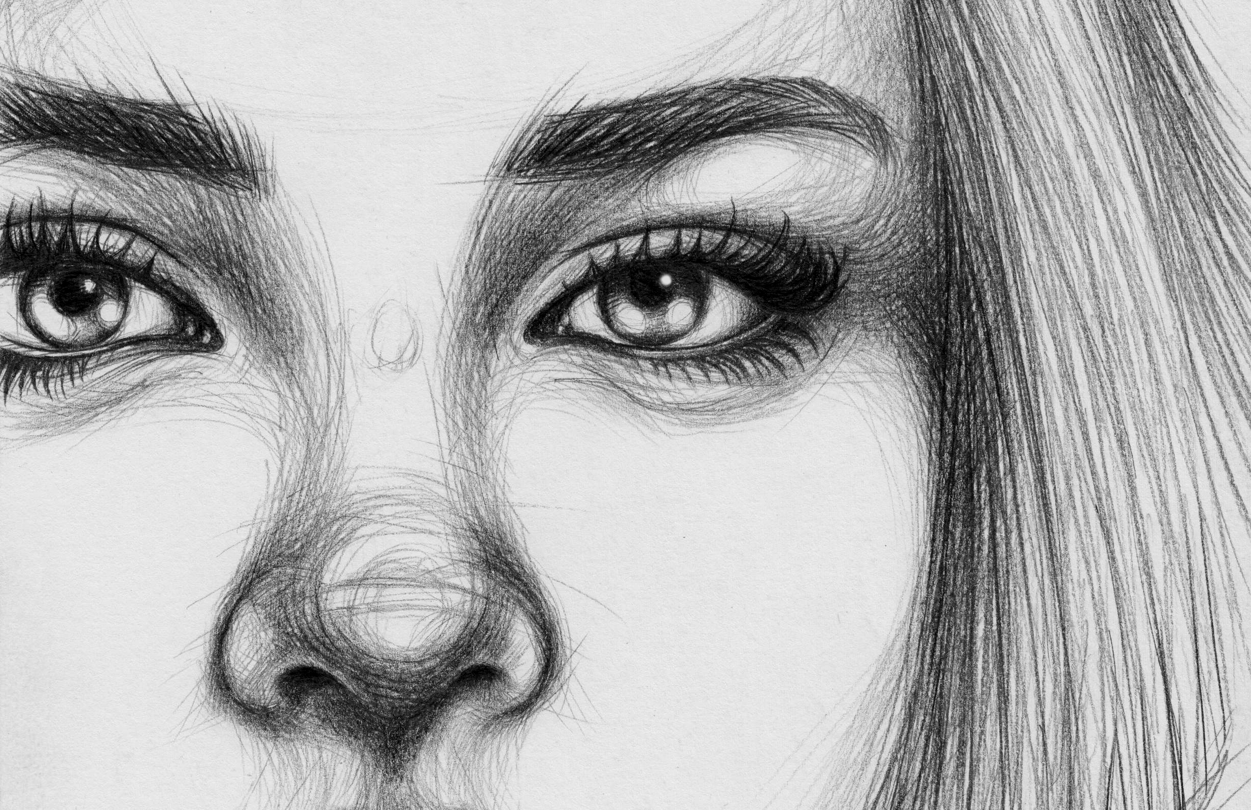 Drawing of a beautiful girl  Realistic pretty face  Steemit