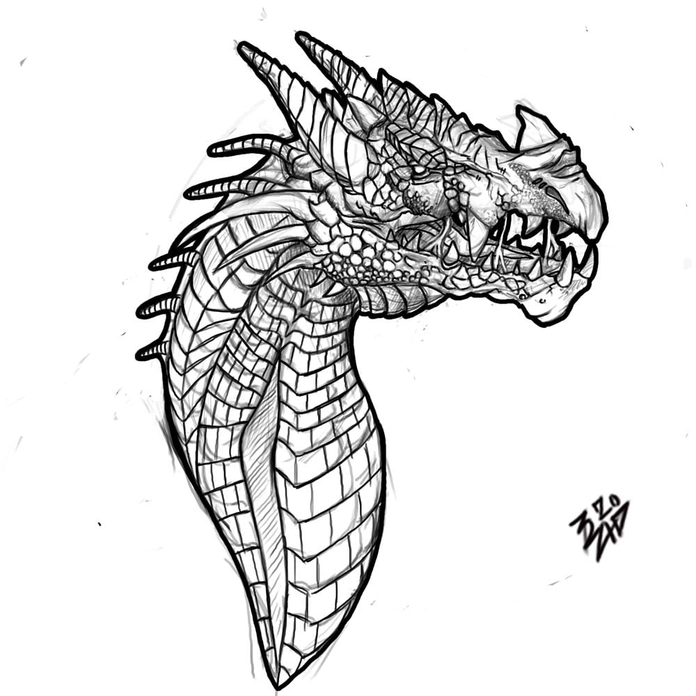 dragon face side view