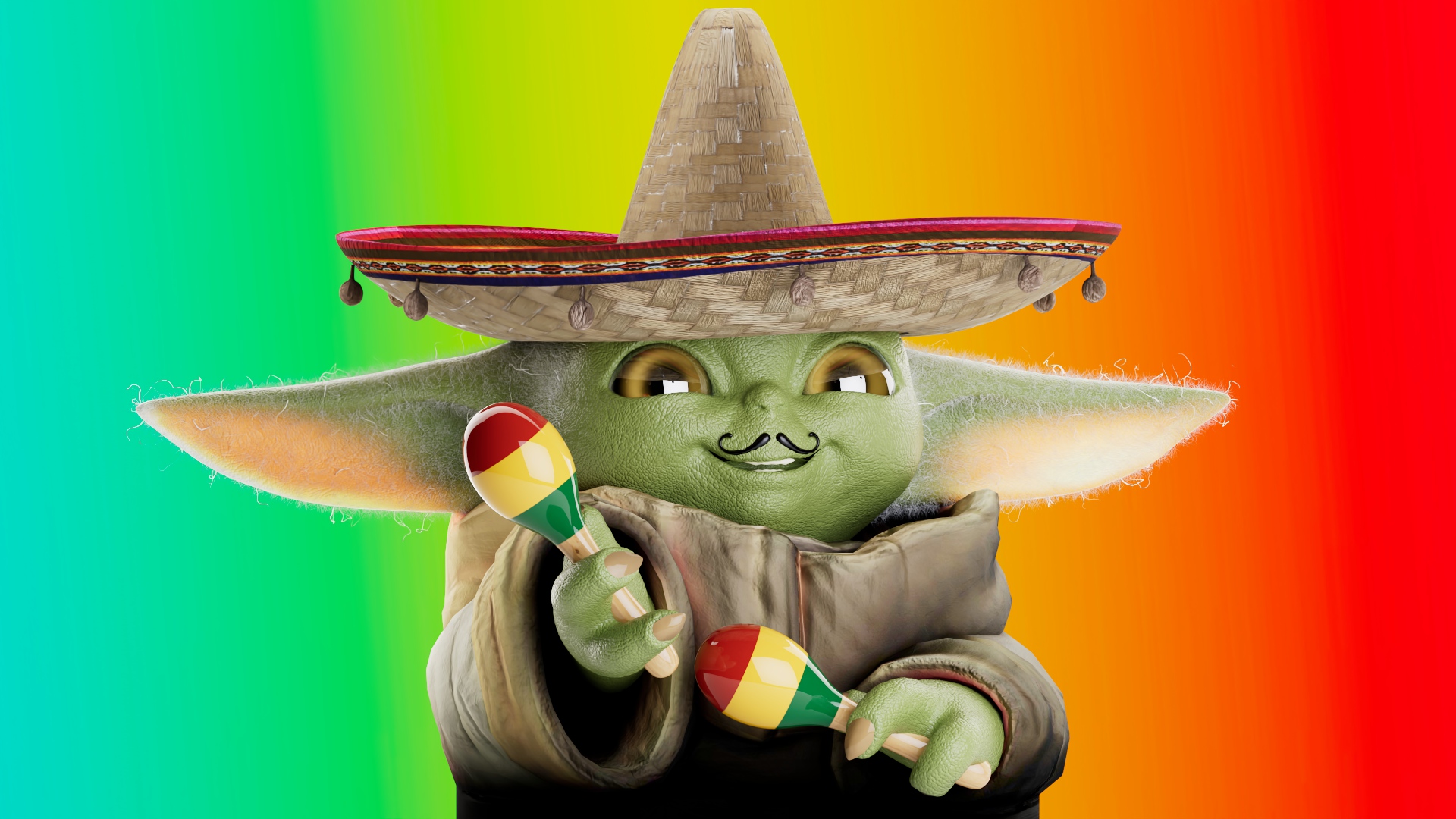 Baby Yoda Wearing a Witch Hat · Creative Fabrica