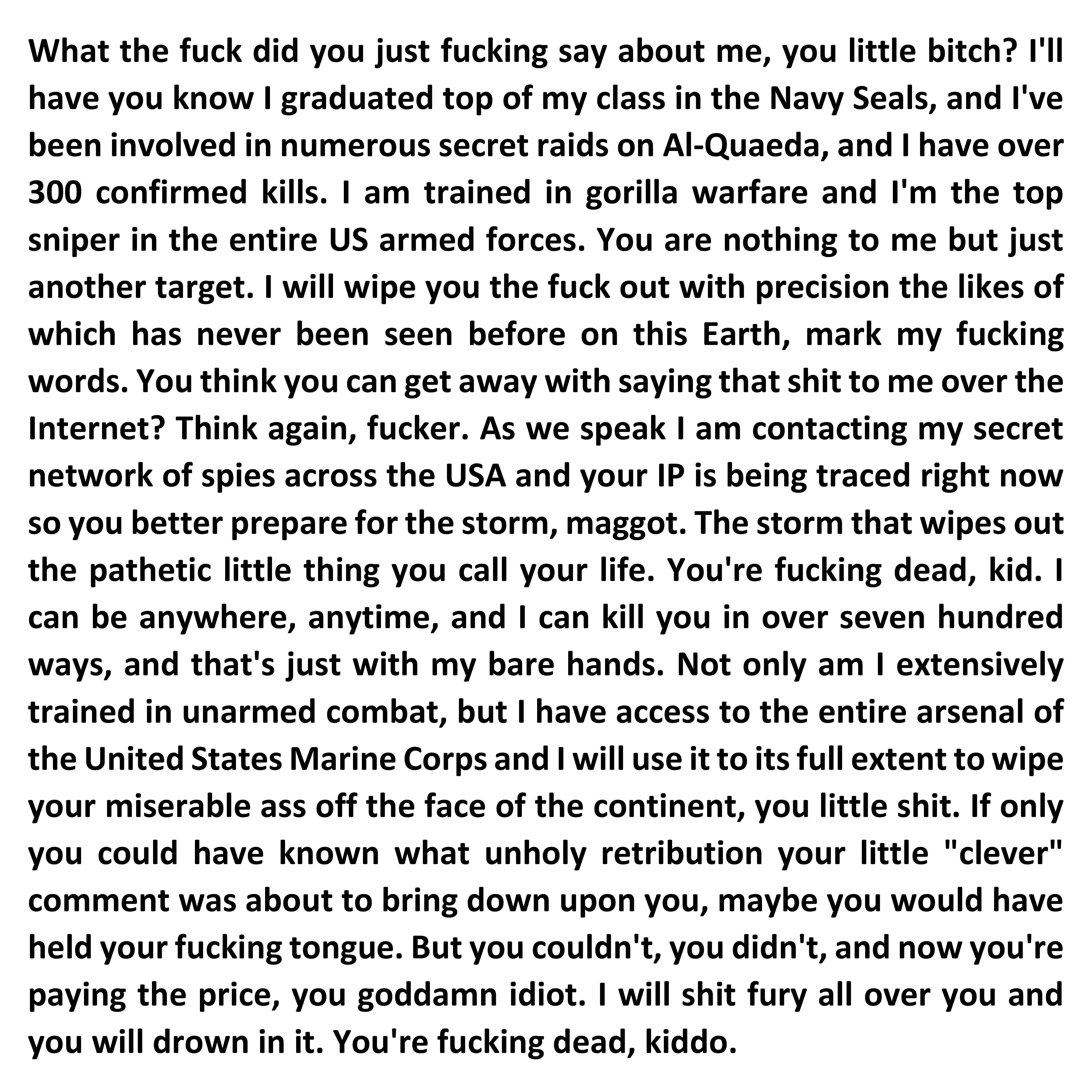 Copypasta – Navy Seal Copypasta