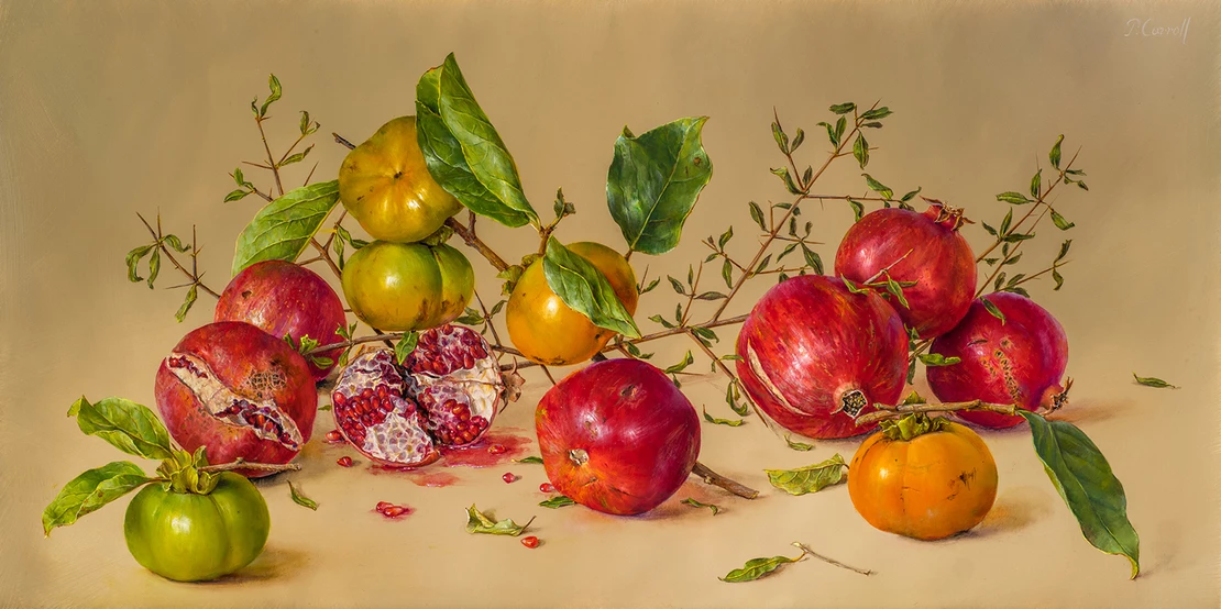 Pomegranates and Persimmons by Pamela Carroll