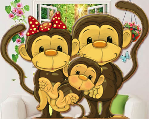 Monkey Happy Family - Monkey Collection Art | OpenSea