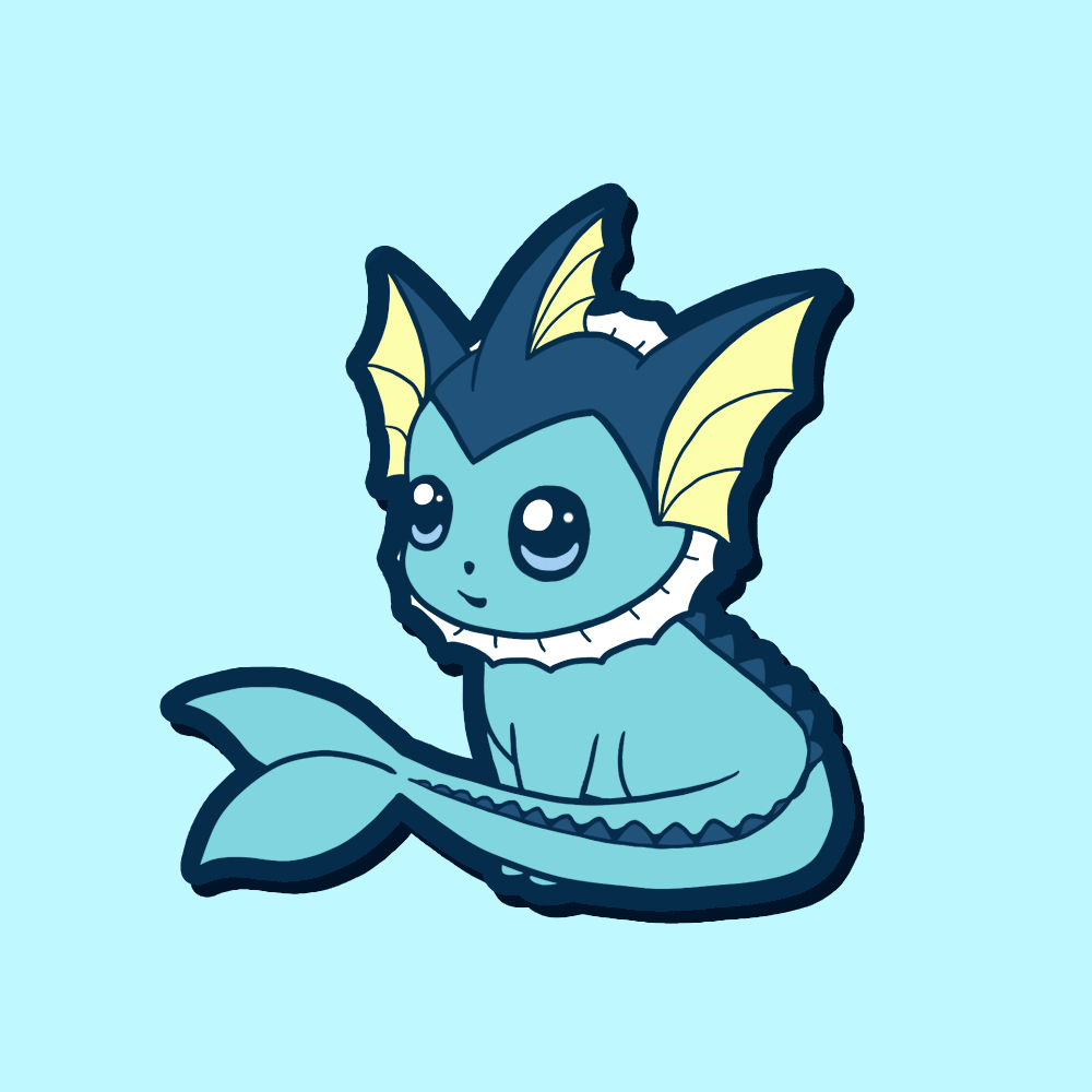 Fluff Poke Pin: Vaporeon - Fluff Poke Pins | OpenSea
