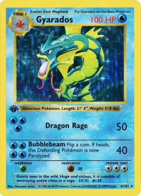 11# First Edition Holographic Gyarados - 25 First Edition Pokemon