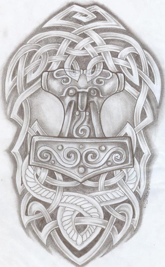 Celtic Design Thor Hammer Tat2 - 2face tattoo | OpenSea
