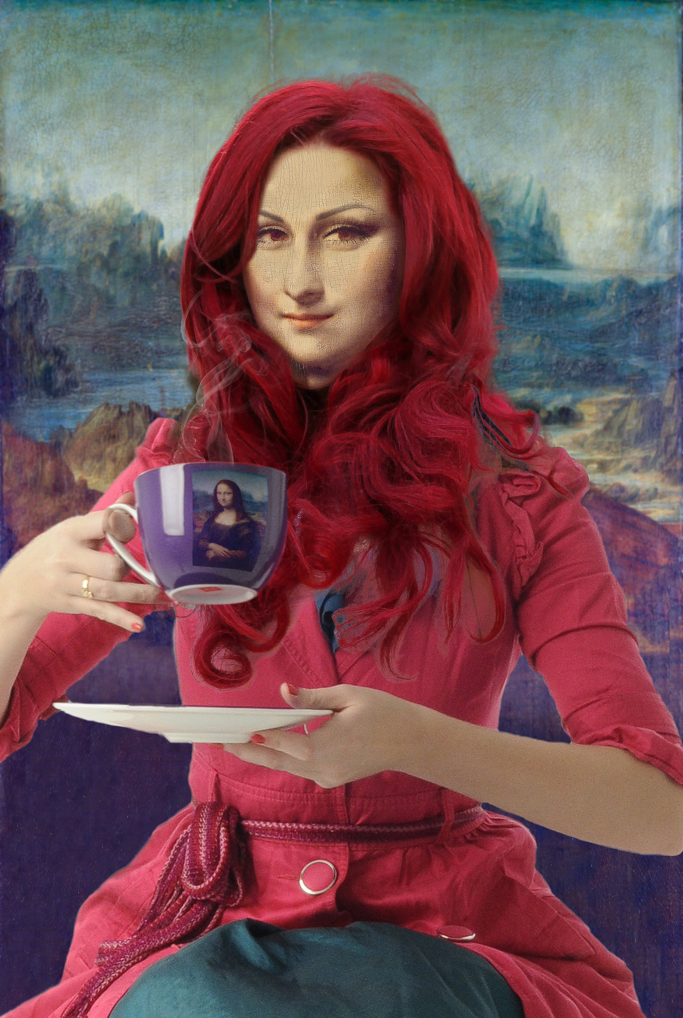 Red Hair Modern Mona Lisa - Crazy Mona Lisa Collection | OpenSea