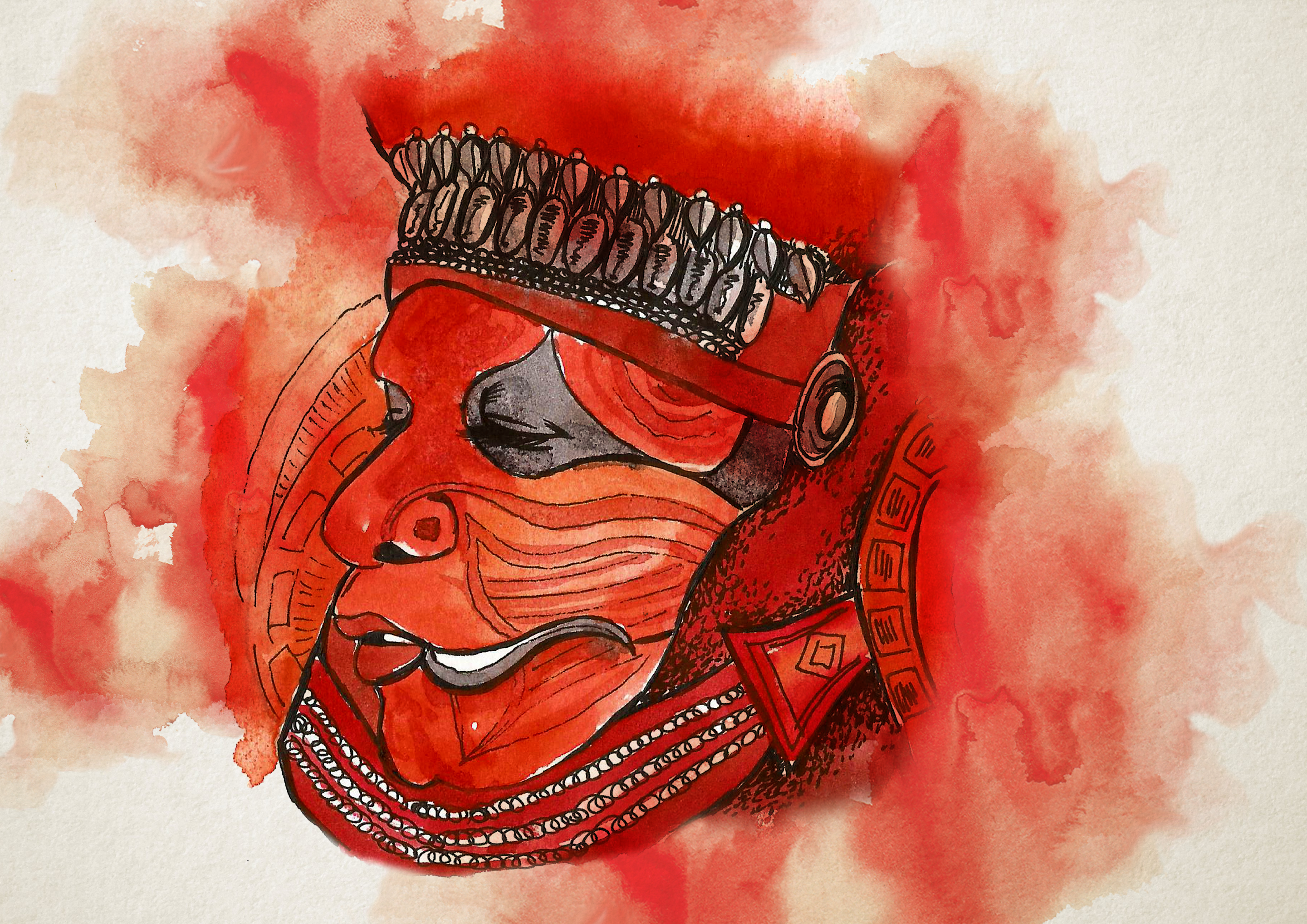 Gabiarts Art Gallery  Theyyam  Digital Painting 