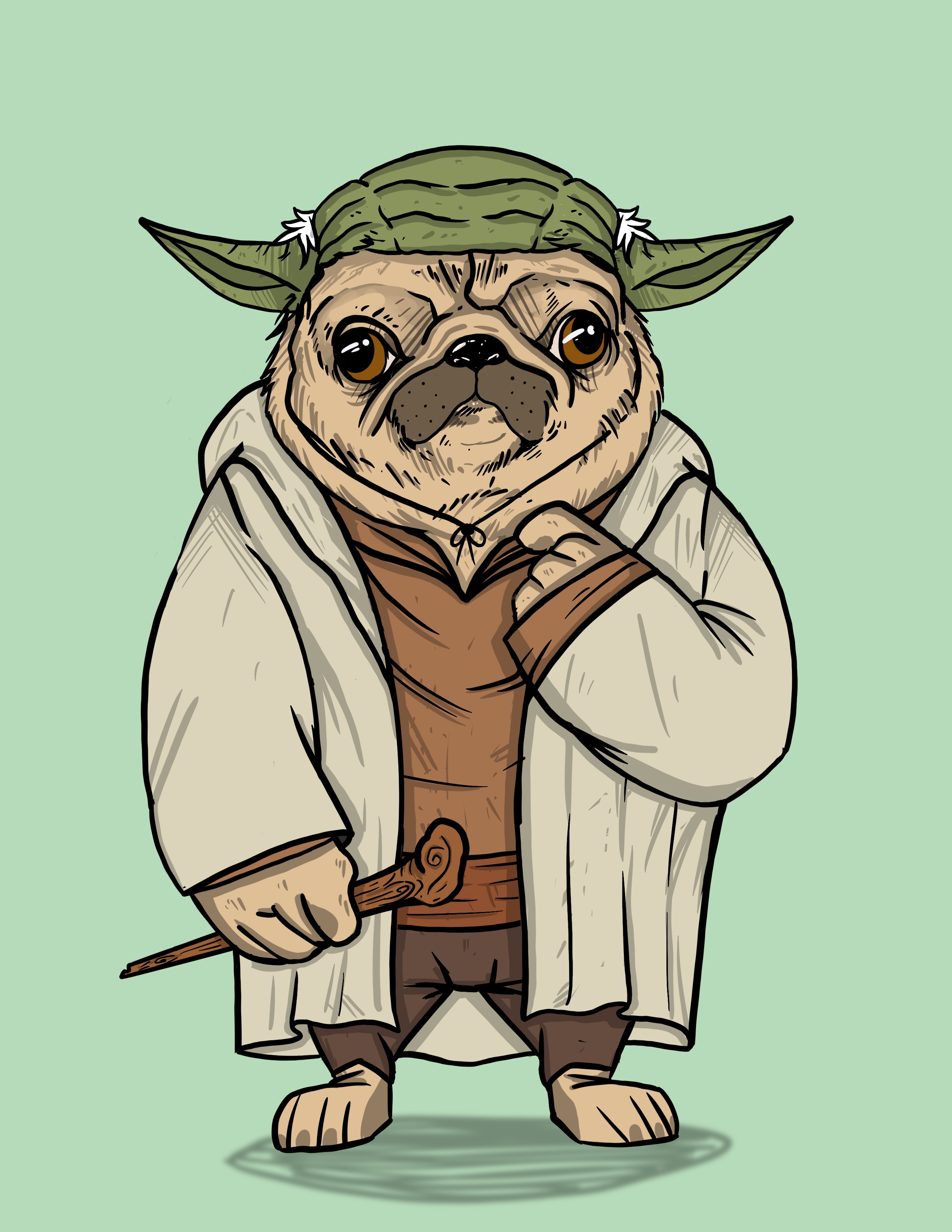 Pug dressed as on sale yoda