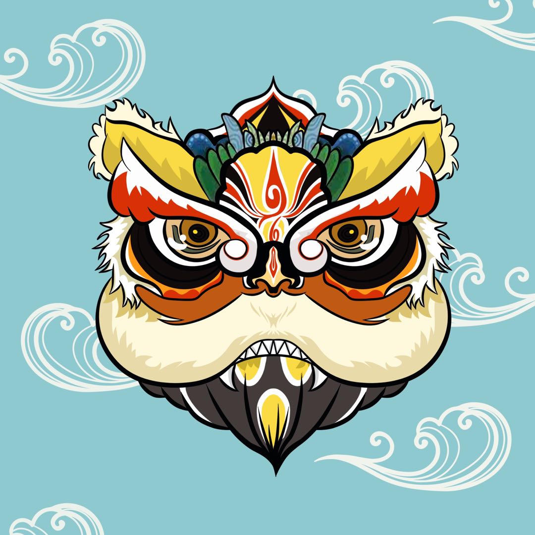 Lion dance Peking Opera mask - Collection | OpenSea