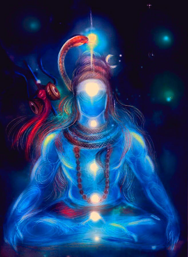 Indian God Shiva Meditating - Neon Style Art - Indian Culture and Arts |  OpenSea